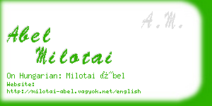 abel milotai business card